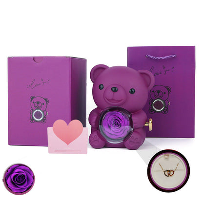 Eternal Rose Bear With Necklace