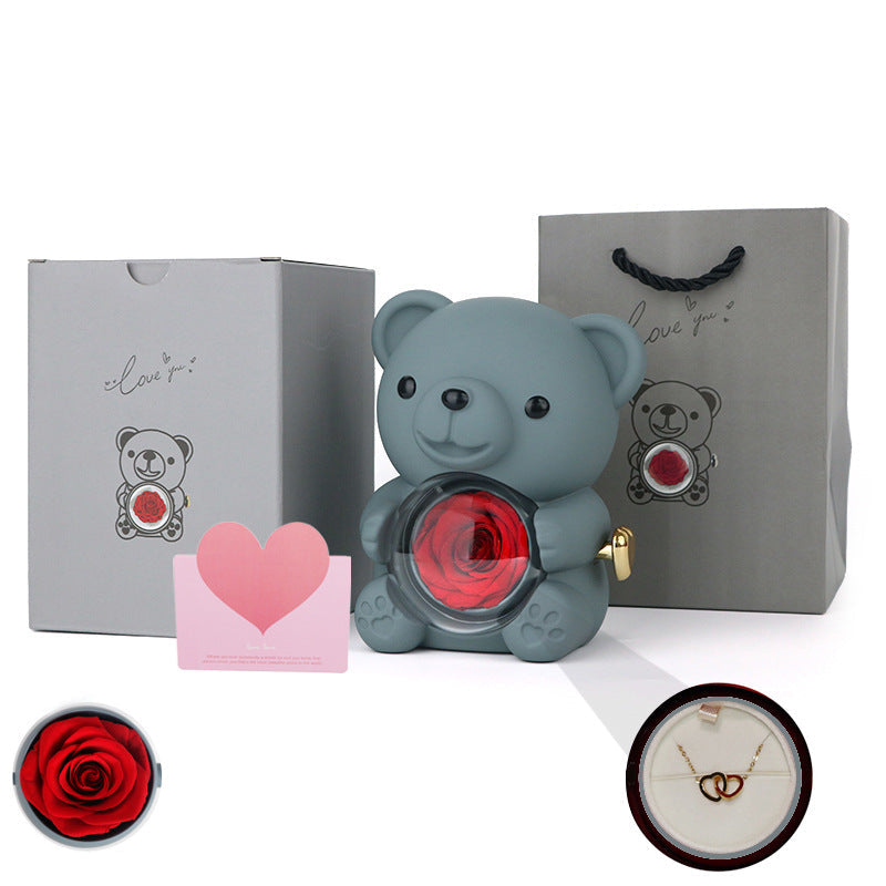 Eternal Rose Bear With Necklace