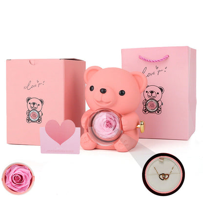 Eternal Rose Bear With Necklace