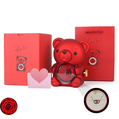 Eternal Rose Bear With Necklace