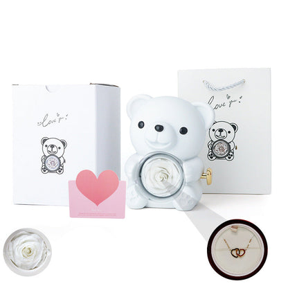 Eternal Rose Bear With Necklace